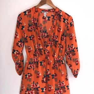 Orange floral dress